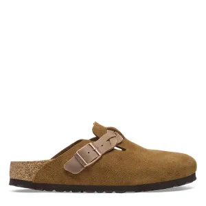 Birkenstock Boston Braided Suede Leather Narrow Fit Mink