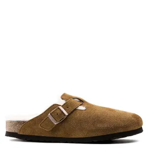 Birkenstock Boston Shearling Suede Leather Mink regular fit