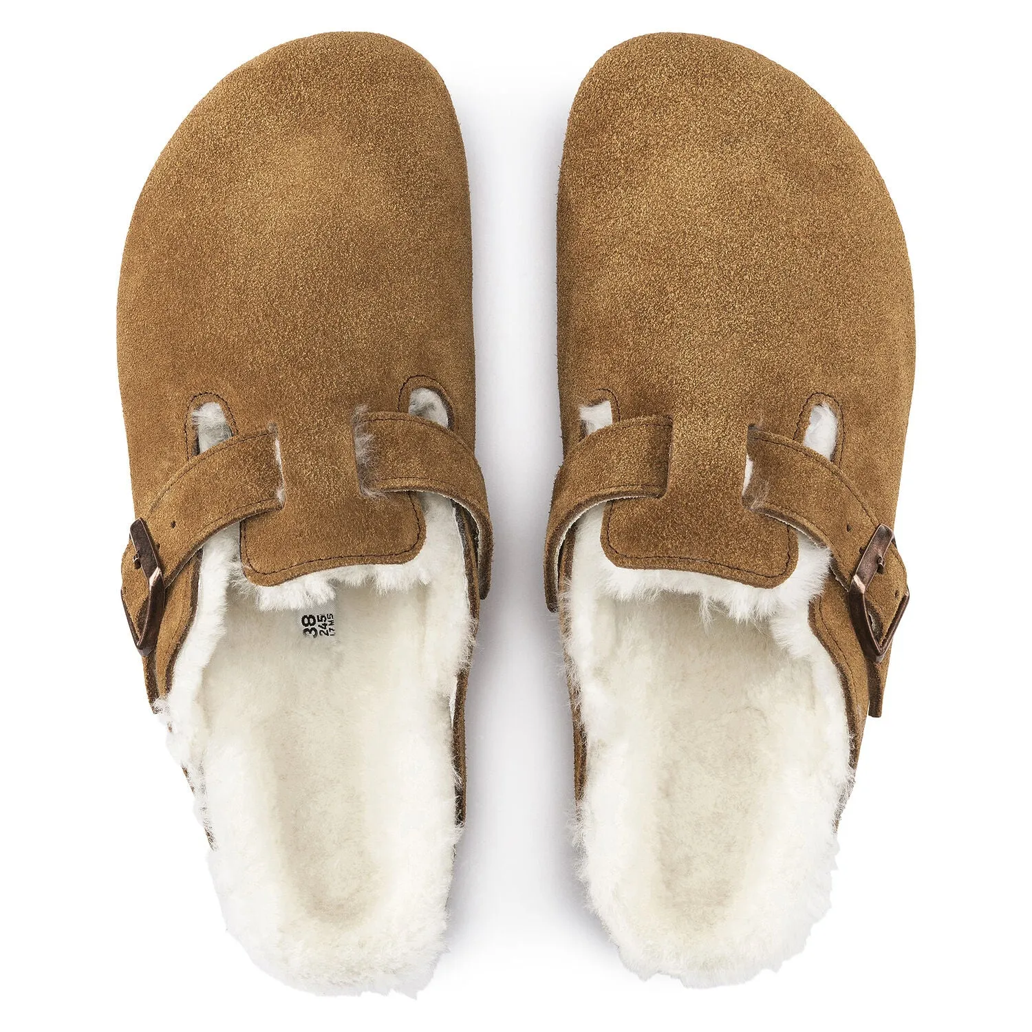 Birkenstock Boston Shearling Suede Leather Mink regular fit
