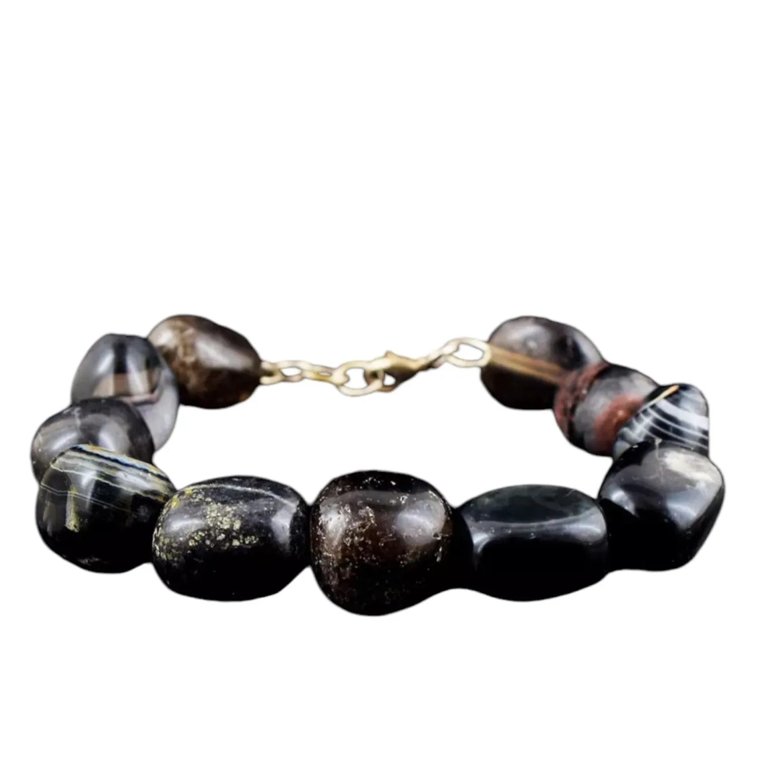 Black Agate beaded bracelet