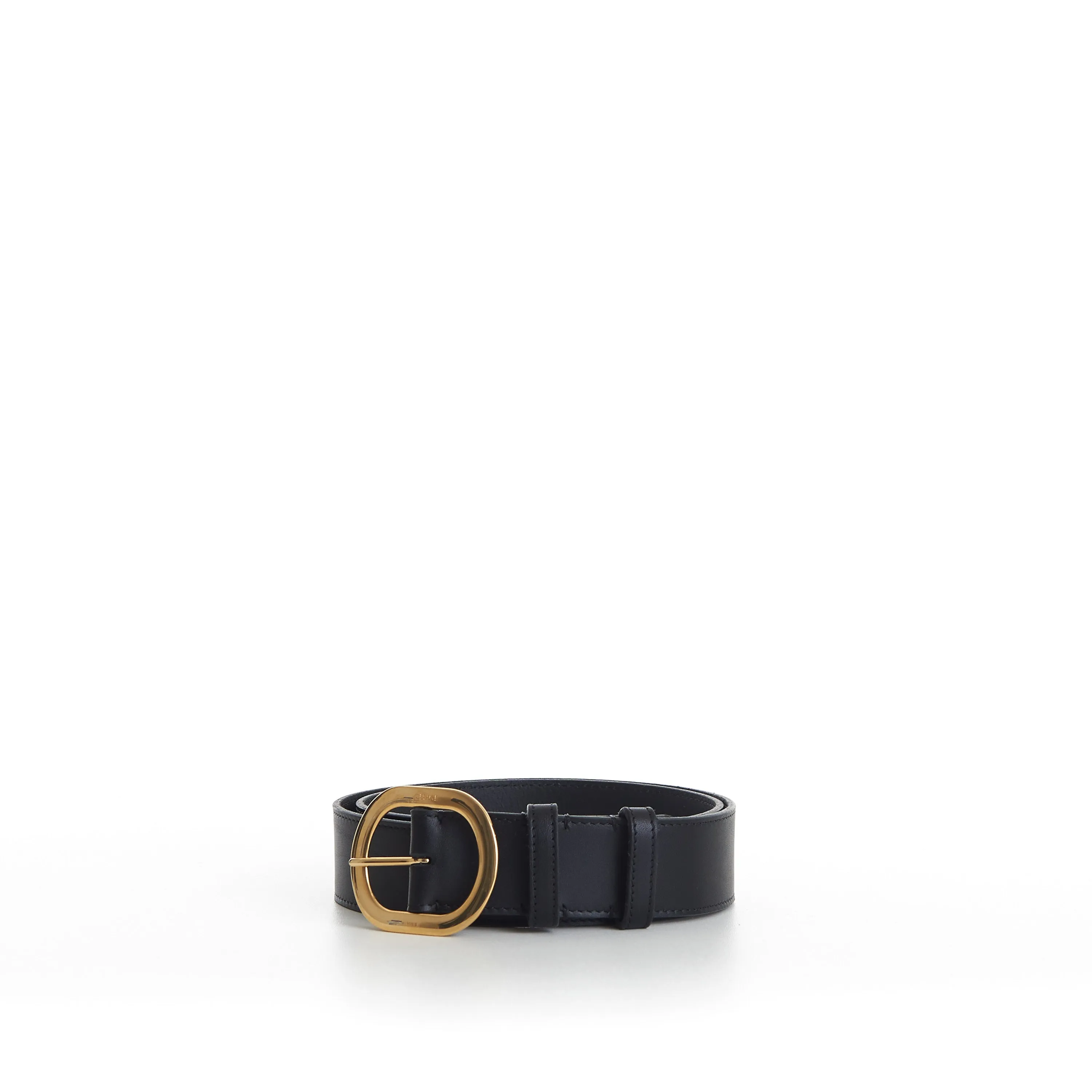 Black Leather Large Lulu Belt - Vintage Calfskin