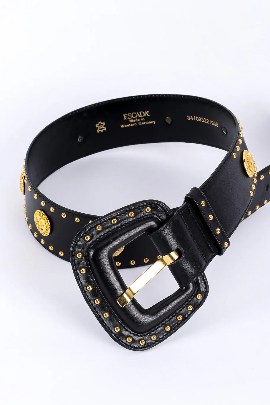 Black Leather Medallion Stud Belt