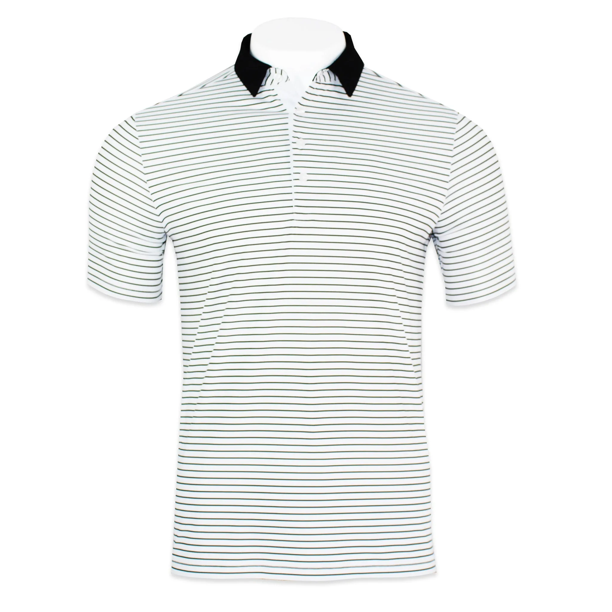 'Black Stripe' Four Button Golf Shirt