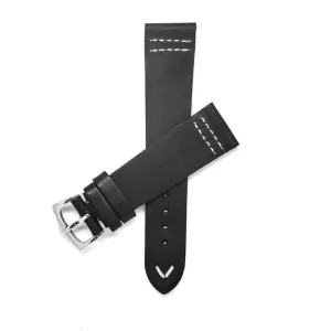 Black Vintage Leather Watch Strap