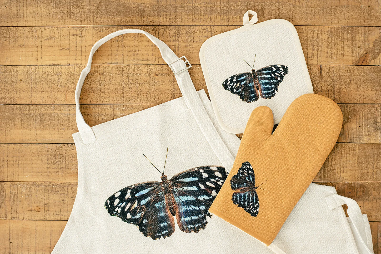 Blue Butterfly Apron, College Student Gift, Mother's Day Gift,Christmas Gift