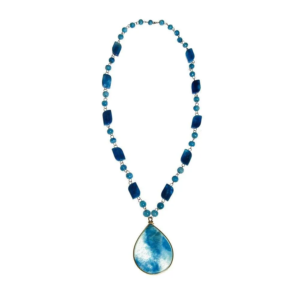 Bohemian Chic Turquoise Agate Sun Goddess Necklace