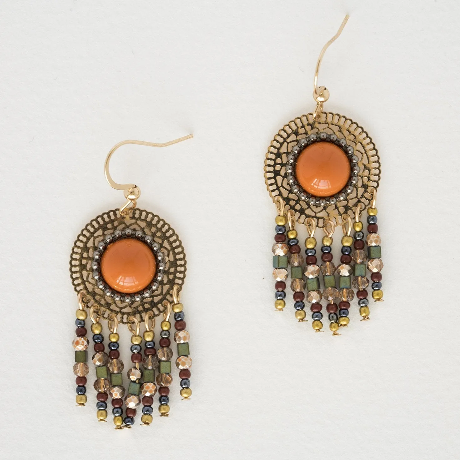 Bohemian Macrame Beaded Earrings