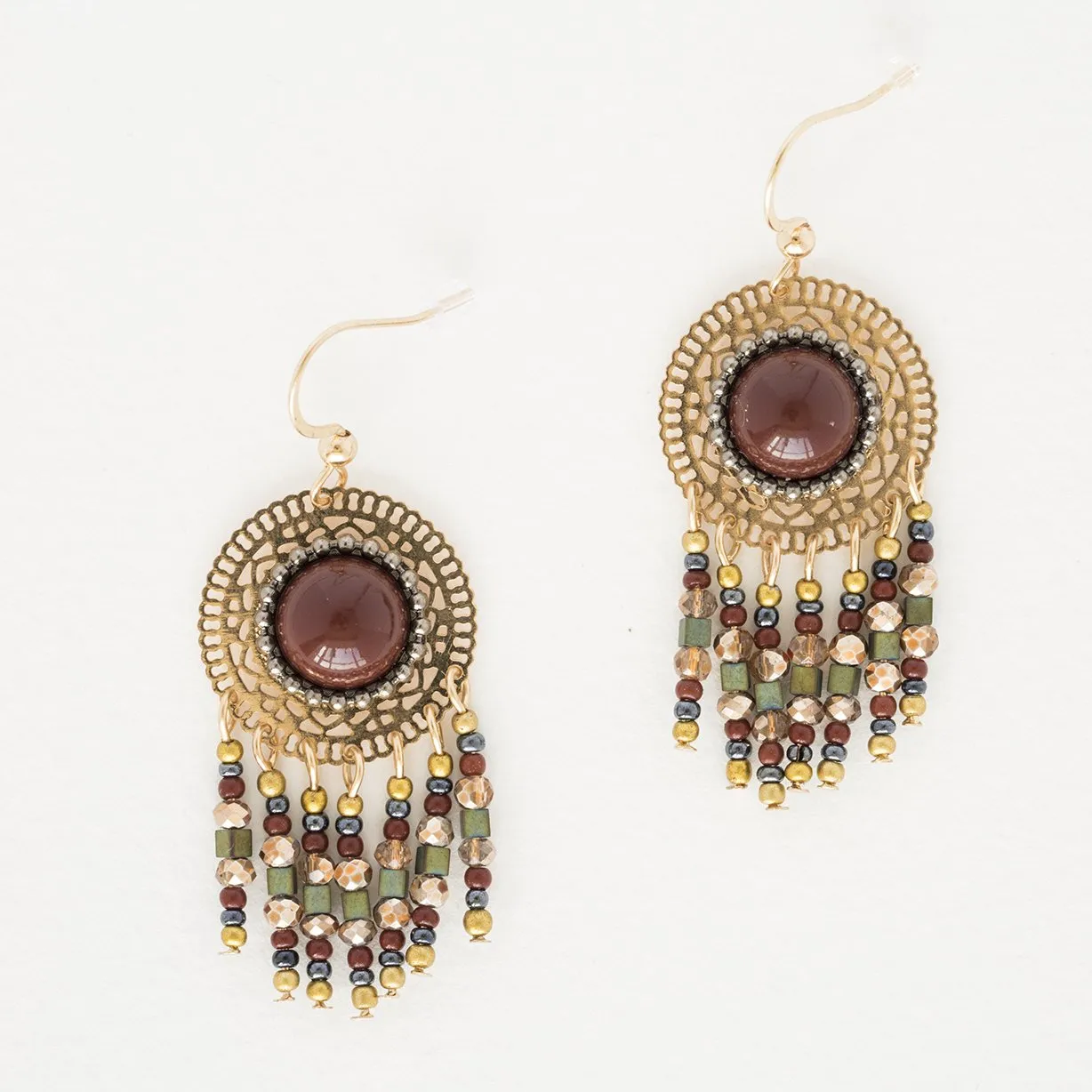 Bohemian Macrame Beaded Earrings