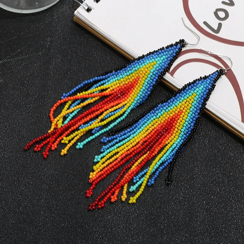 Boho-chic Beaded Statement Earrings