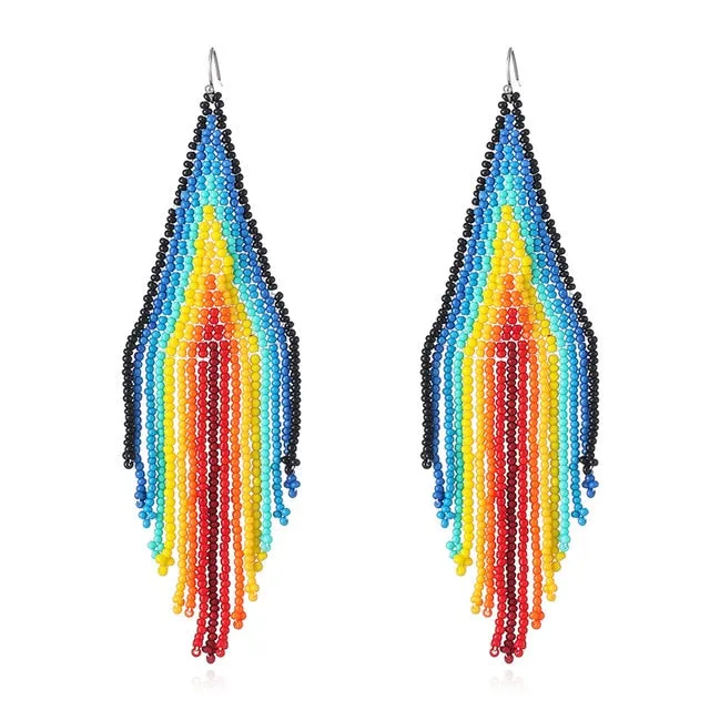 Boho-chic Beaded Statement Earrings