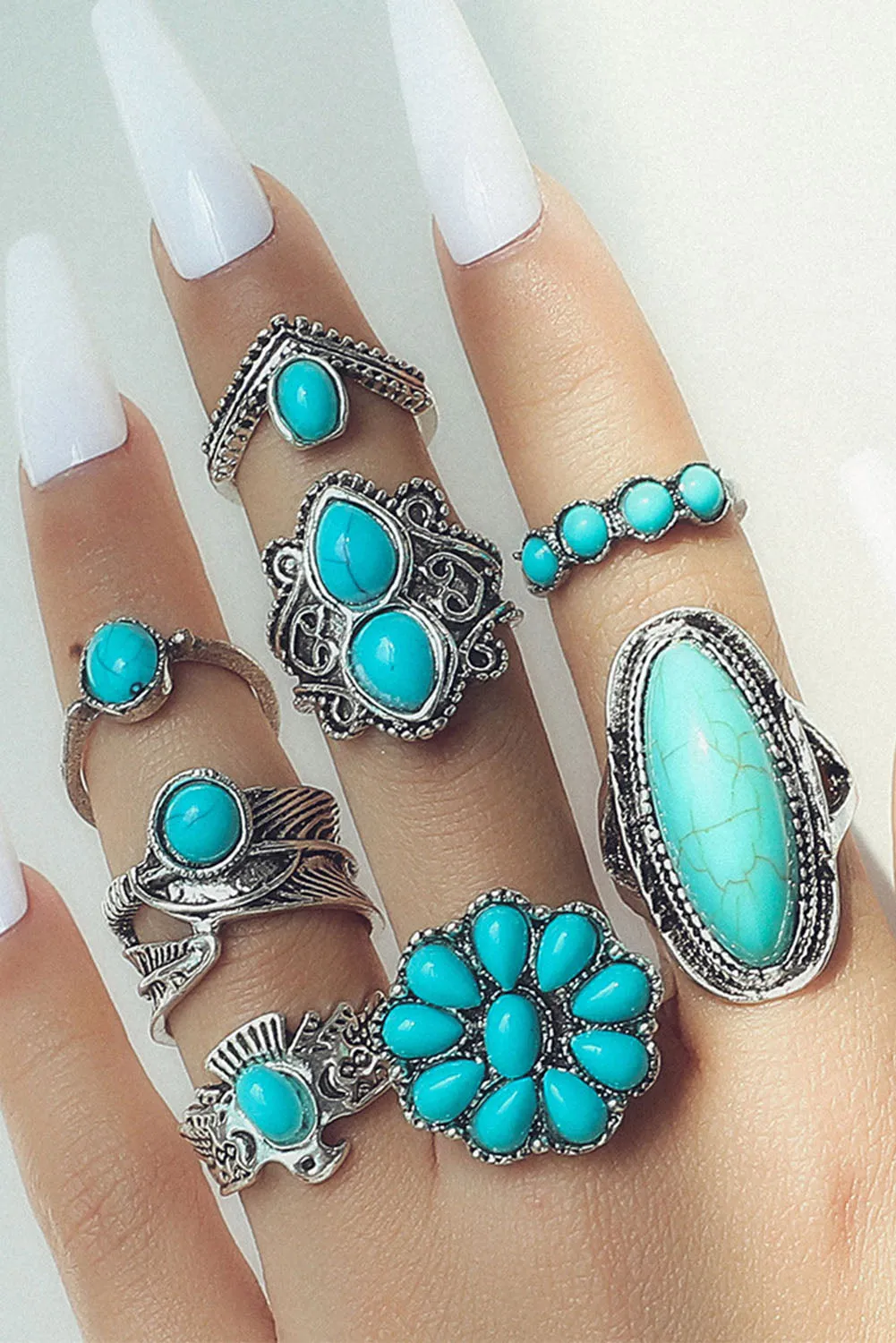 Boho Turquoise Gem Beaded Open Bracelet