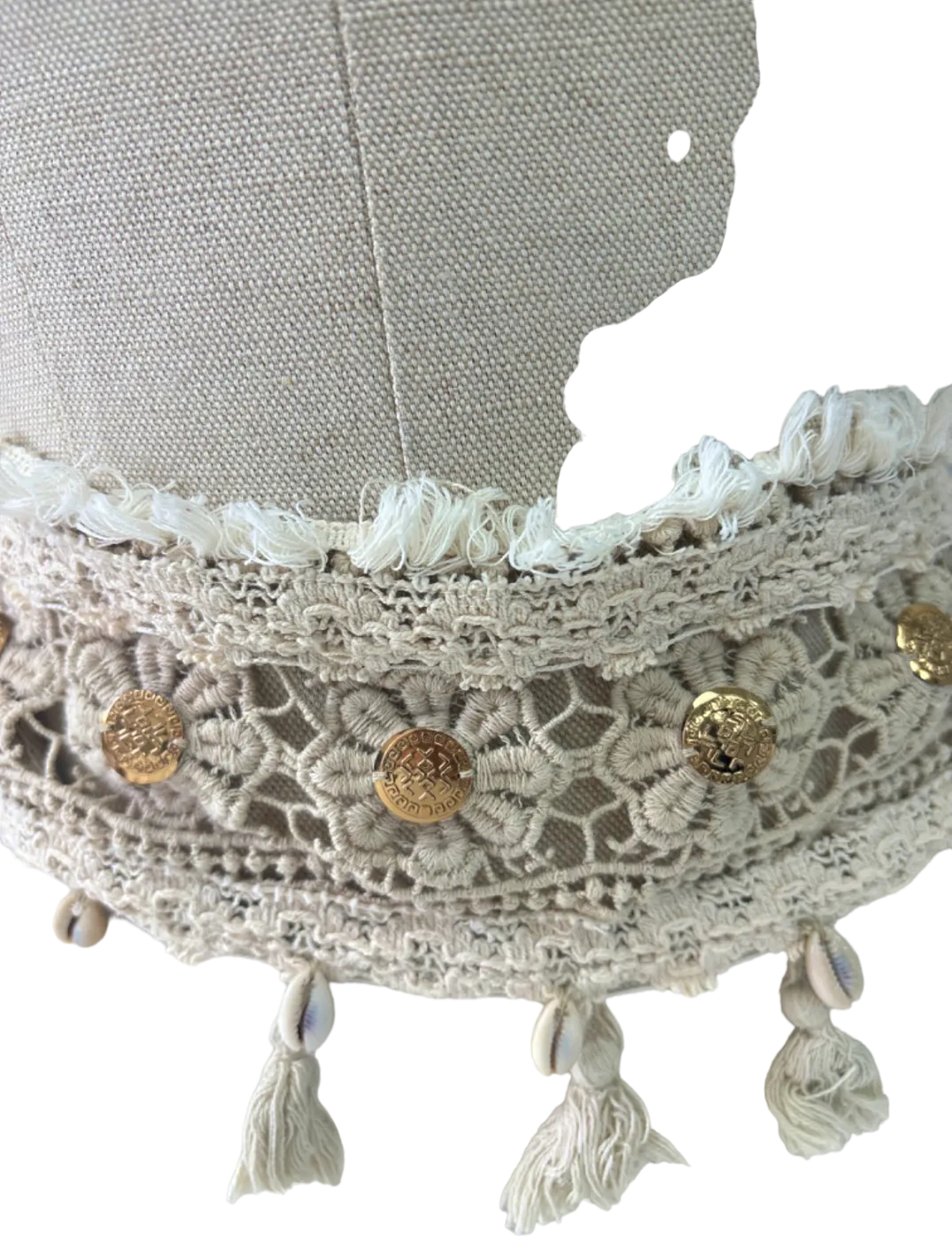 Boho White Crochet Belt with Tassels One Size