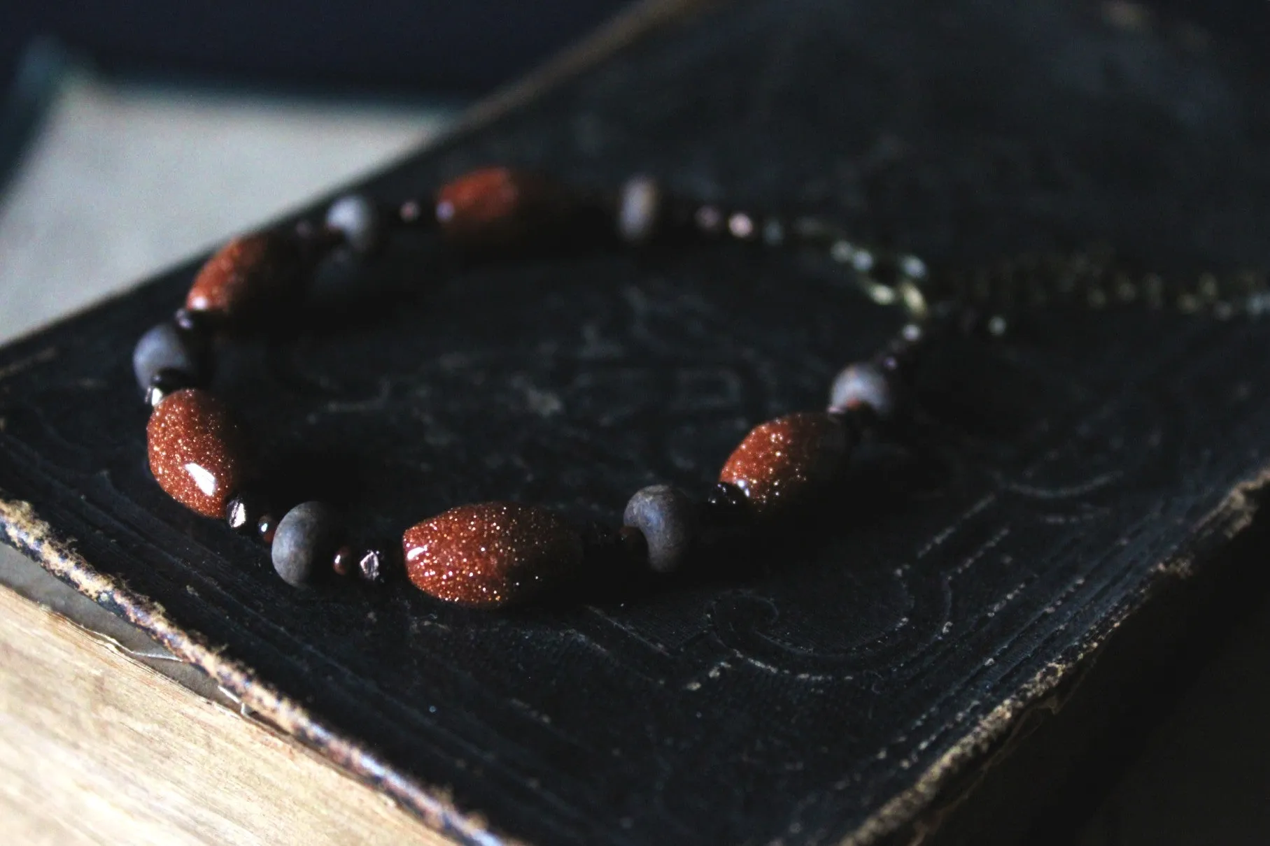 Bonfire. Gemstone & Glass Beaded Bracelet.