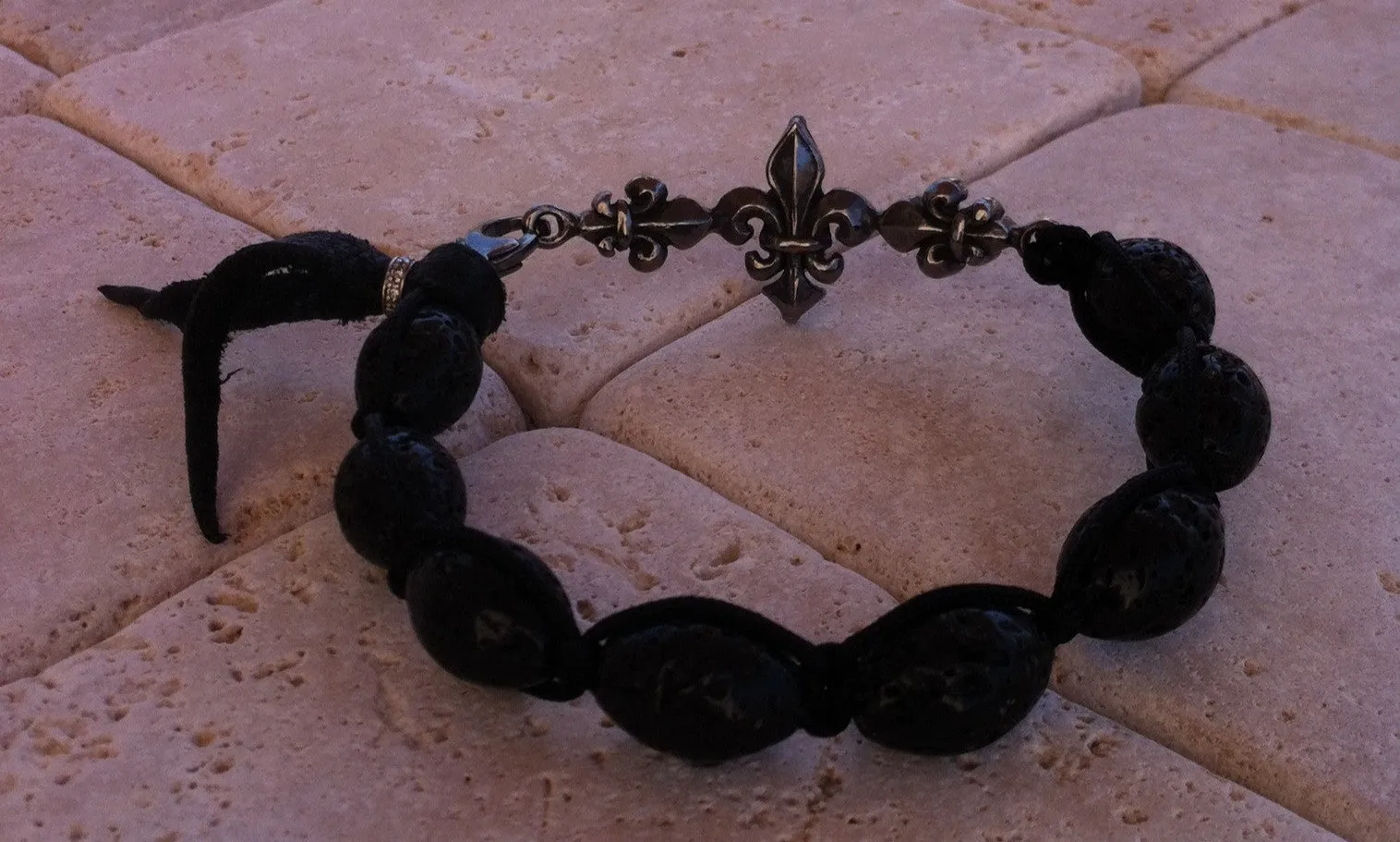 Bracelet - Silver Jester Skull Diamond & Ruby
