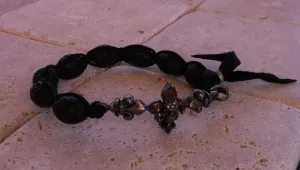 Bracelet - Silver Jester Skull Diamond & Ruby