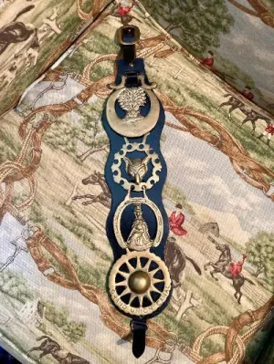 Brasses on Leather Vintage English
