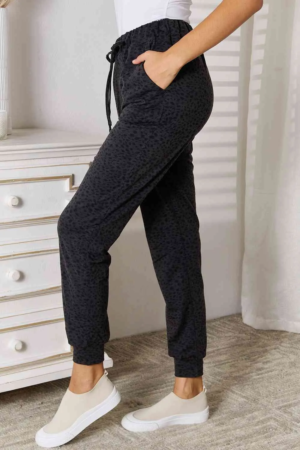 Brynn Basic Bae Leopard Print Joggers with Pockets