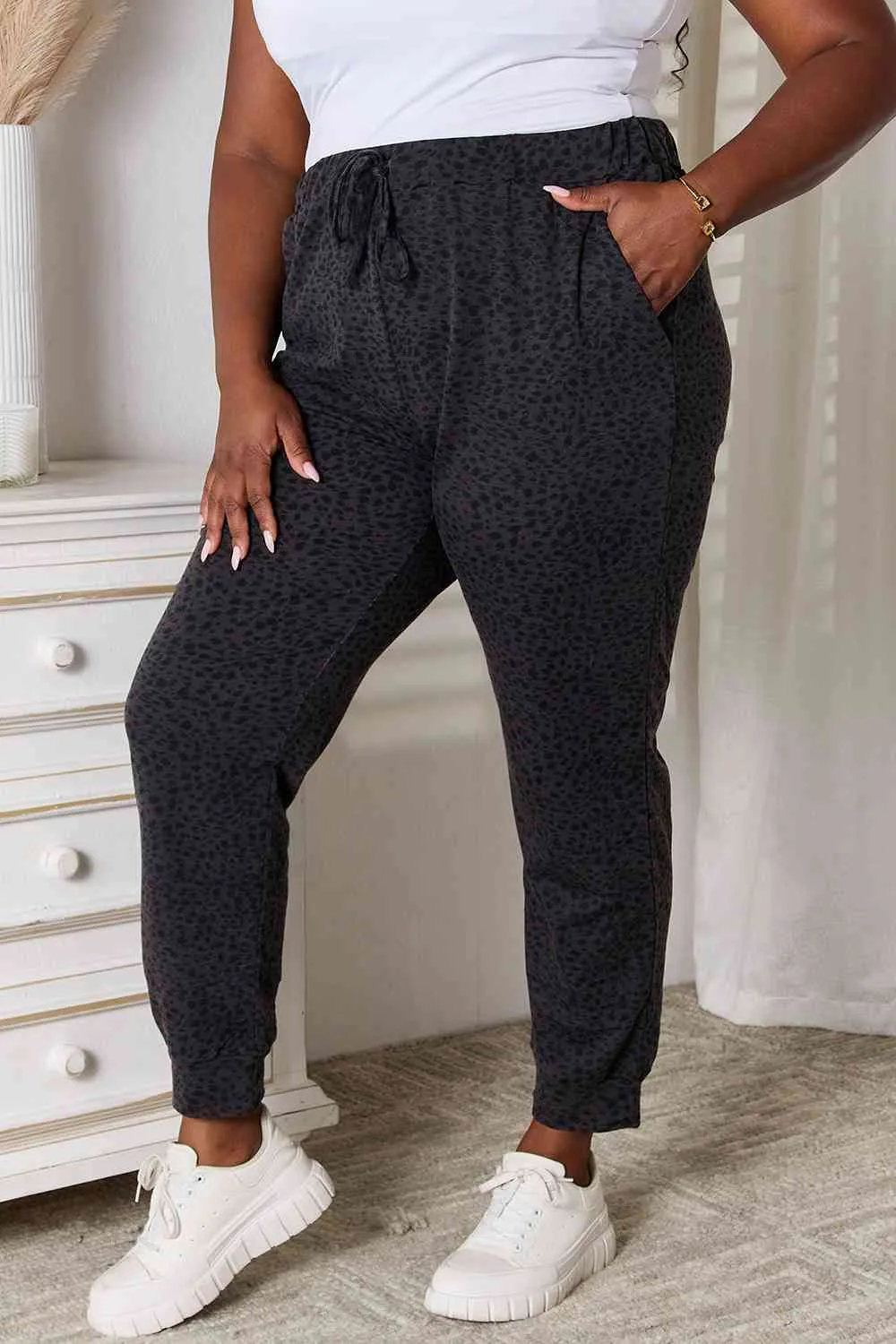 Brynn Basic Bae Leopard Print Joggers with Pockets