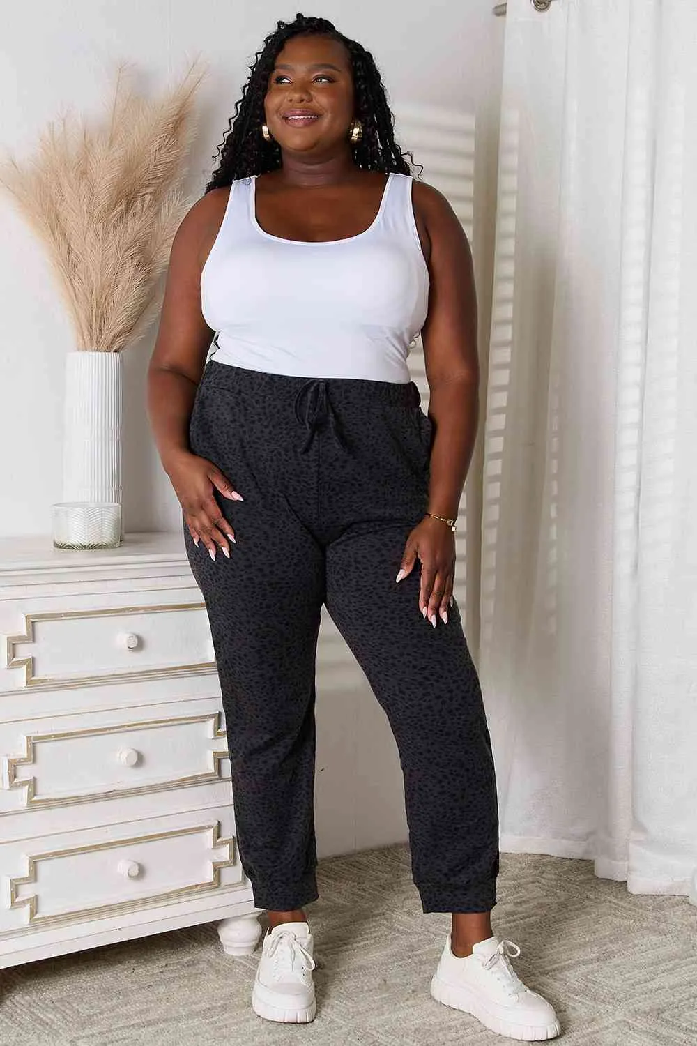 Brynn Basic Bae Leopard Print Joggers with Pockets