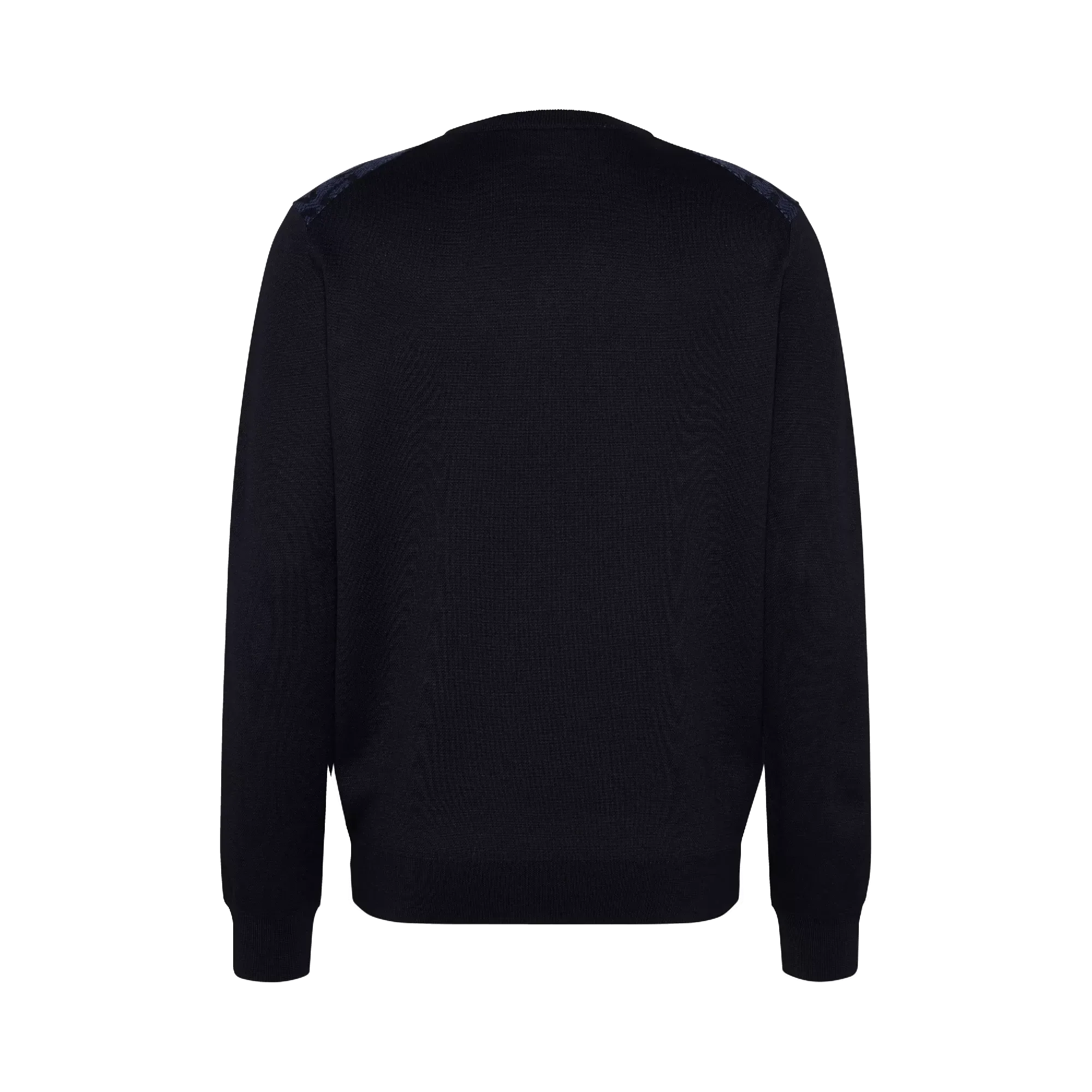 Bugatti Crew-Neck Jumper With Herringbone Pattern Navy