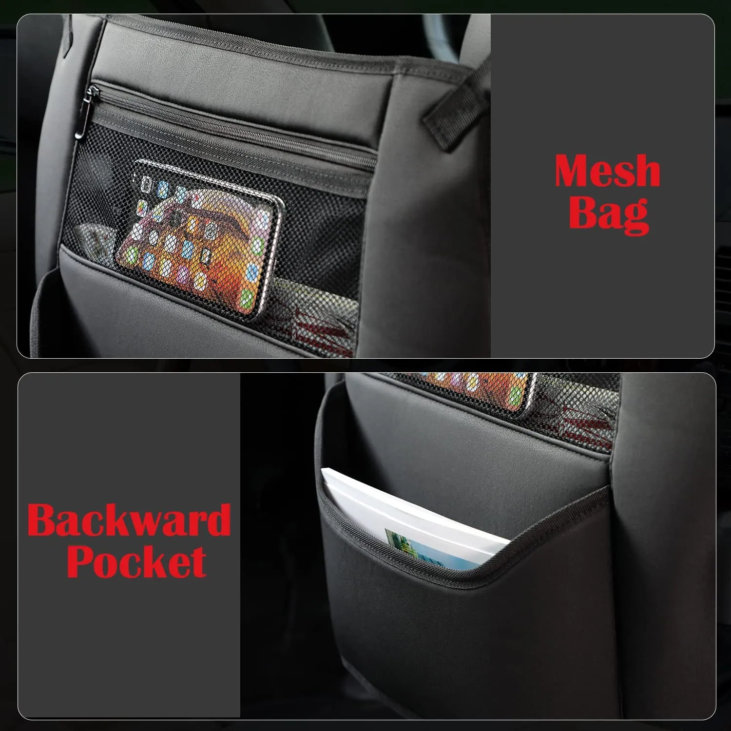 Car Organizer, Storage Bag Between Front Seats, Car Purse Holder, Handbag Tissue Holder, Dog Pet Barrier, Pocket Container, Universal Fit for All Cars, Car Accessories