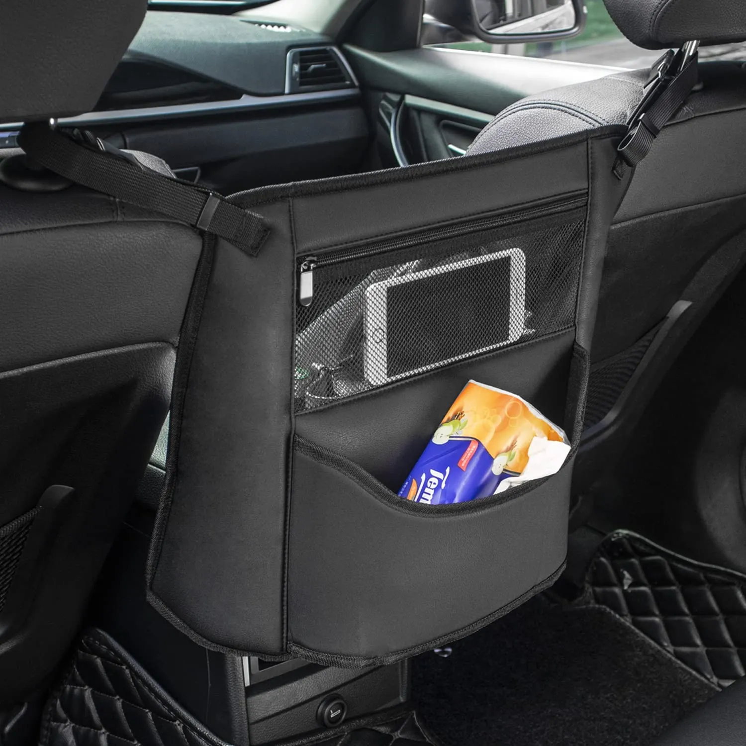 Car Organizer, Storage Bag Between Front Seats, Car Purse Holder, Handbag Tissue Holder, Dog Pet Barrier, Pocket Container, Universal Fit for All Cars, Car Accessories