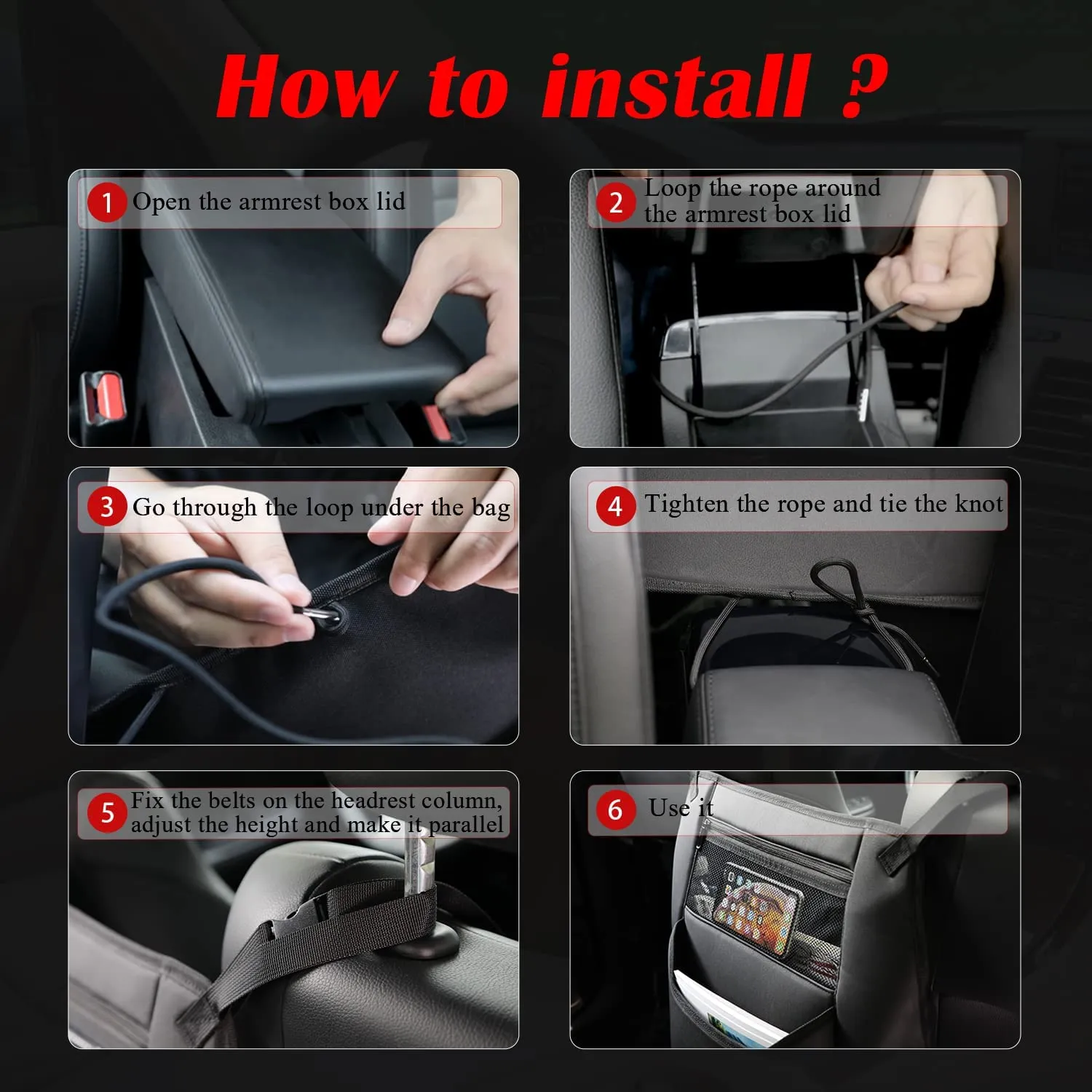 Car Organizer, Storage Bag Between Front Seats, Car Purse Holder, Handbag Tissue Holder, Dog Pet Barrier, Pocket Container, Universal Fit for All Cars, Car Accessories