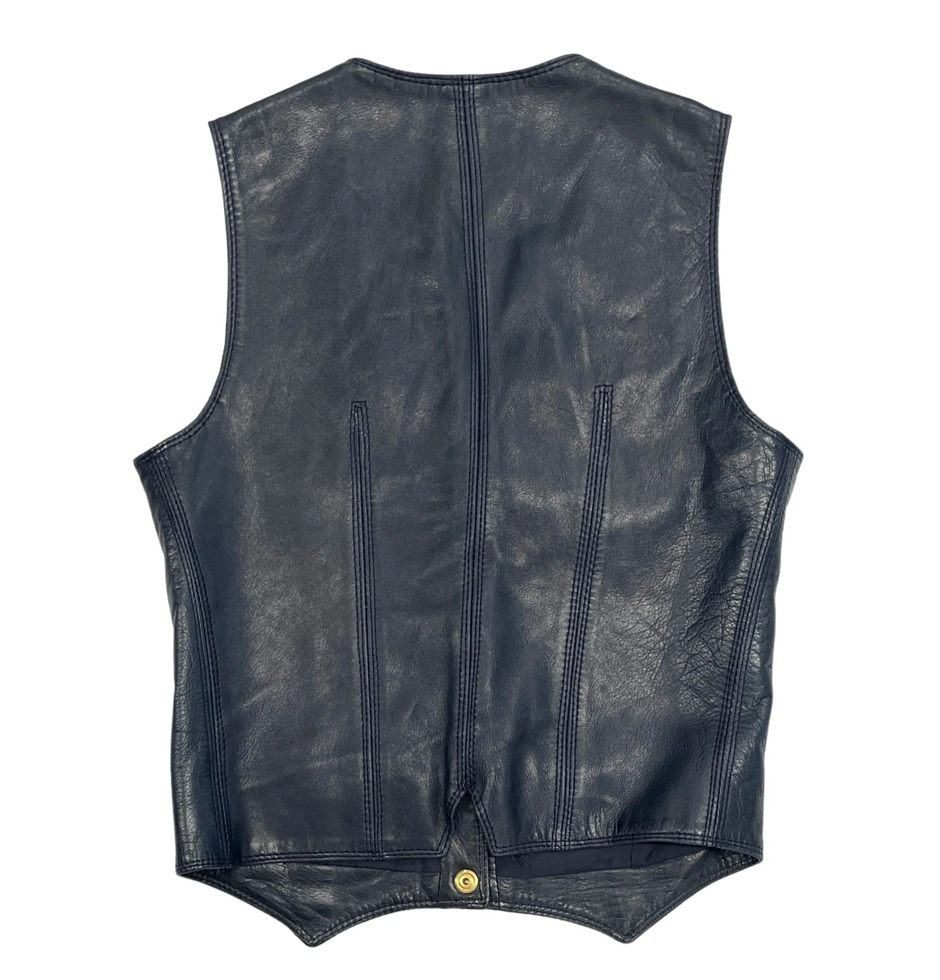 Celine Navy Leather Logo Vest