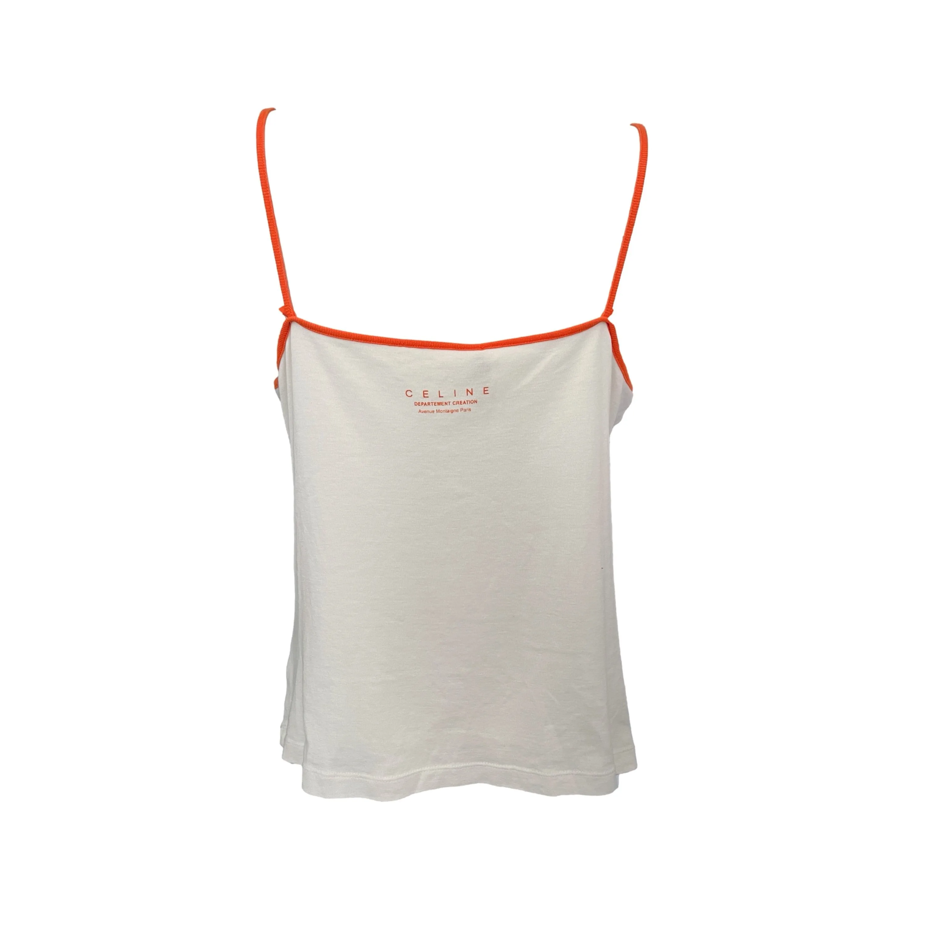 Celine White Studded Logo Tank Top