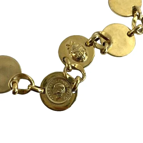Chanel Charm Gold Coin Medallion Vintage Belt Necklace