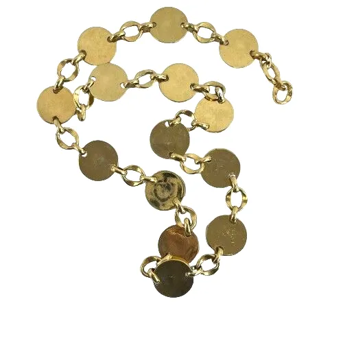 Chanel Charm Gold Coin Medallion Vintage Belt Necklace