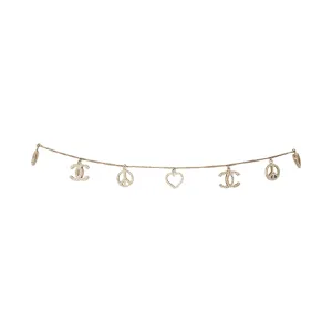 Chanel Sliver Rhinestone Charm Necklace