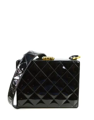 Chanel Vintage Black Patent Hardcase Shoulder/Crossbody Bag