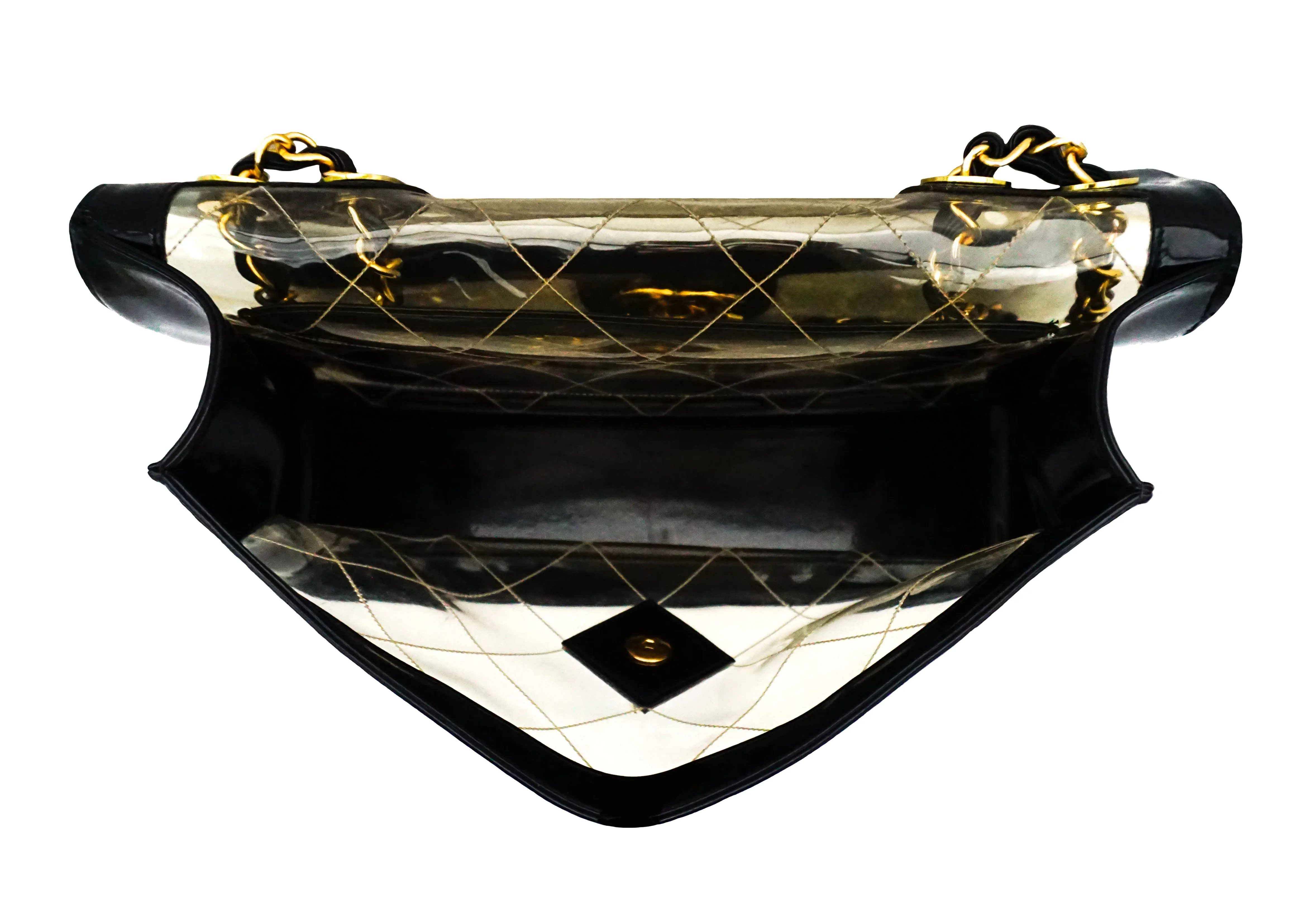 Chanel Vintage Rare Patent & PVC Maxi Jumbo