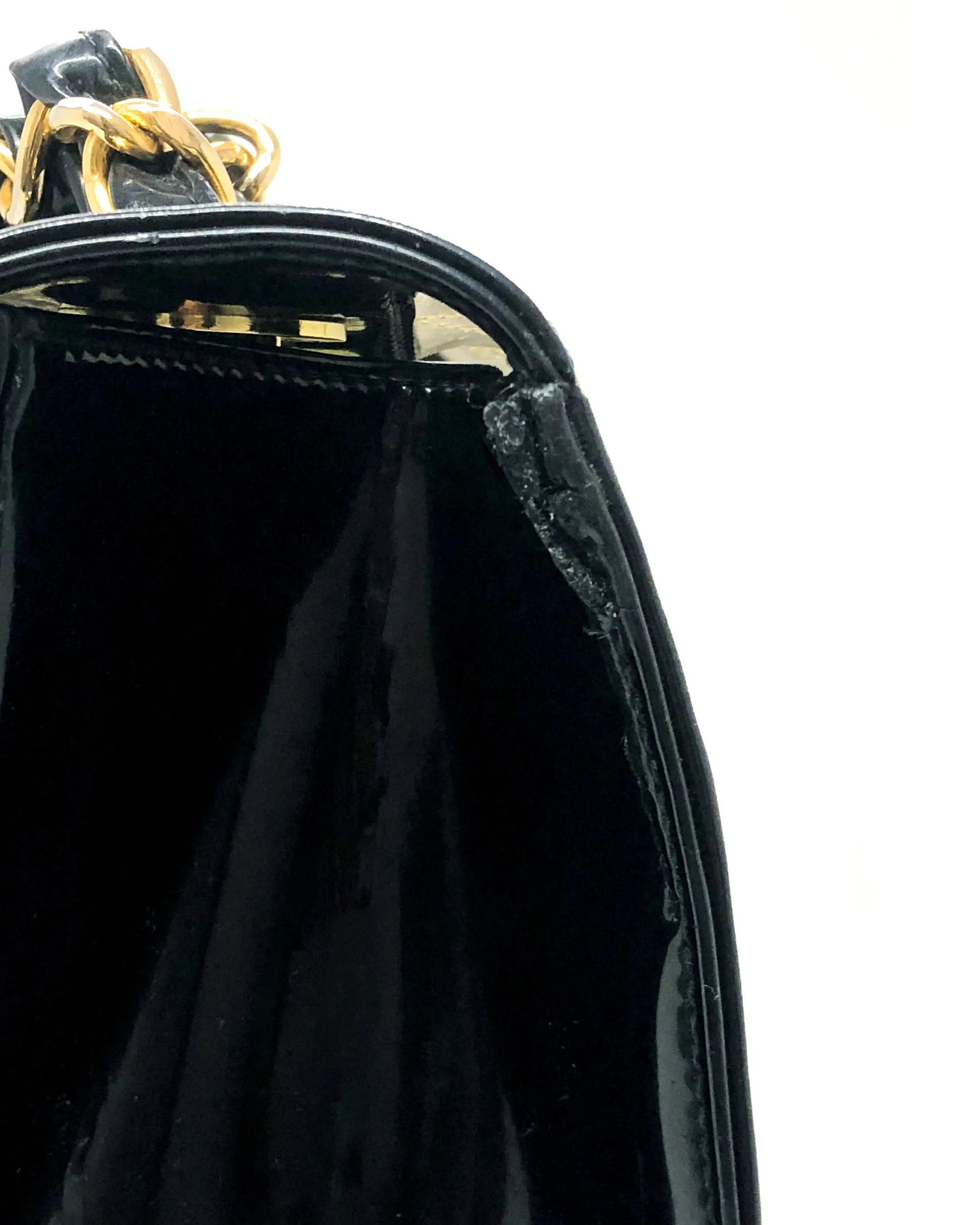 Chanel Vintage Rare Patent & PVC Maxi Jumbo