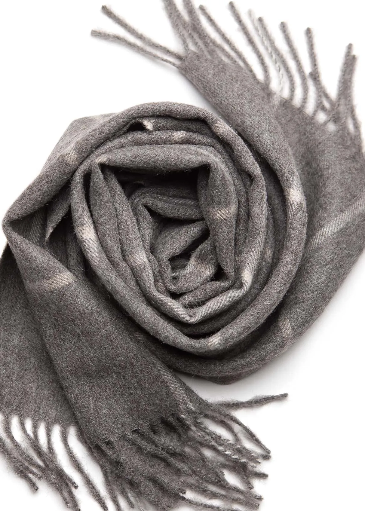 Check Pattern Baby Alpaca Scarf