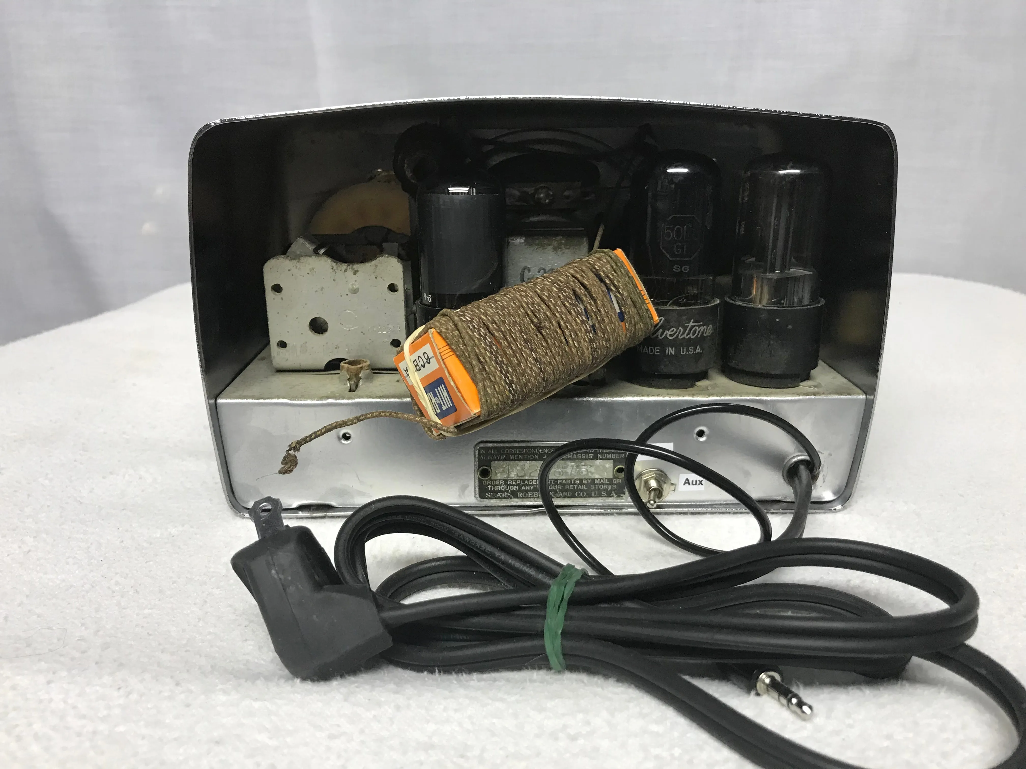 Chrome Silvertone Midget Tube Radio With Bluetooth input.