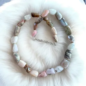 Chunky Australian Pink Opal beaded Necklace
