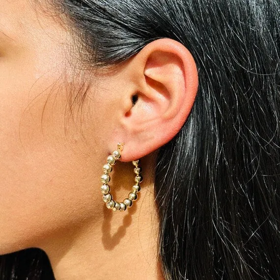 Chunky Beaded Hoops