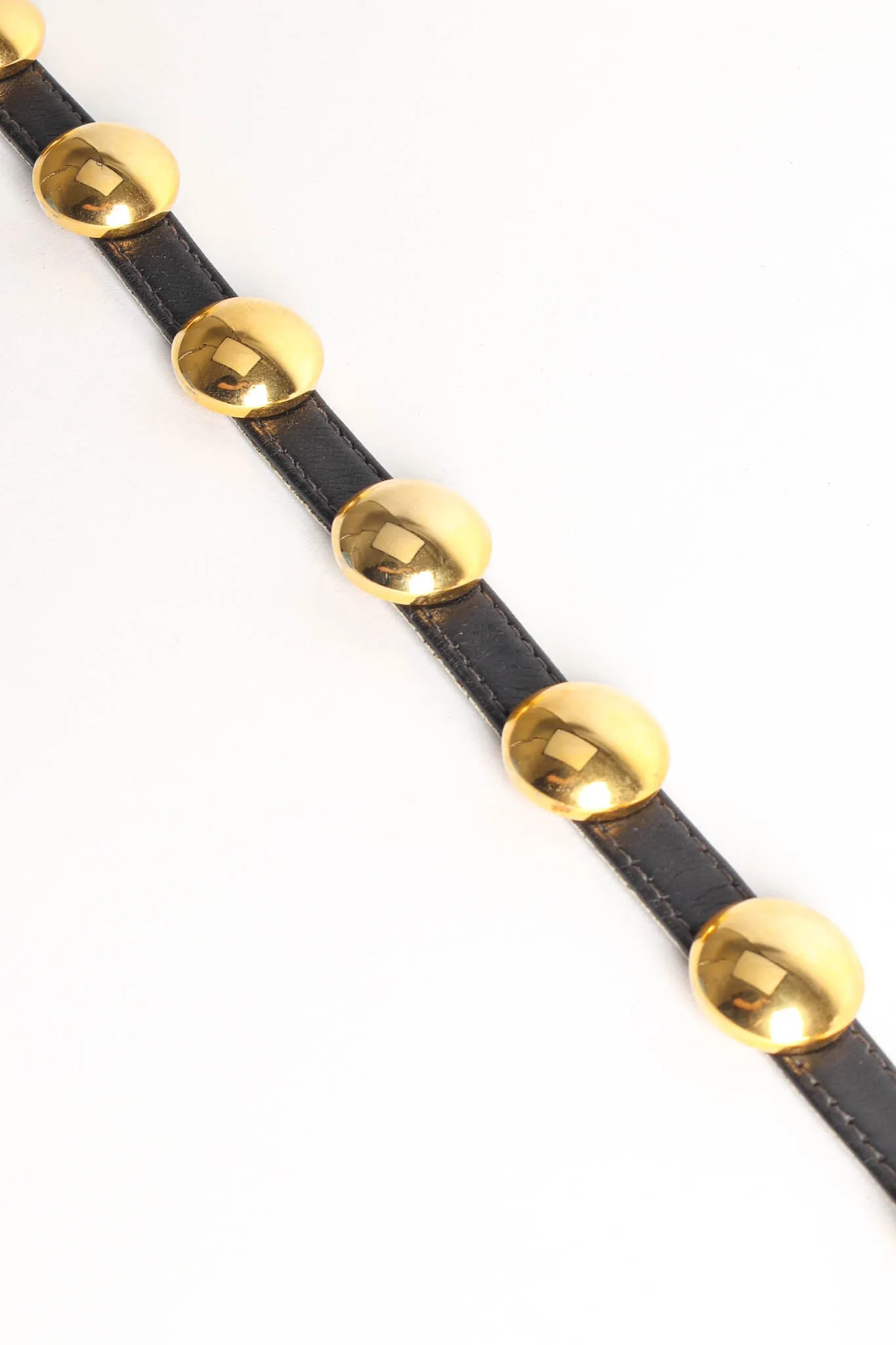 Circular Dome Leather Belt