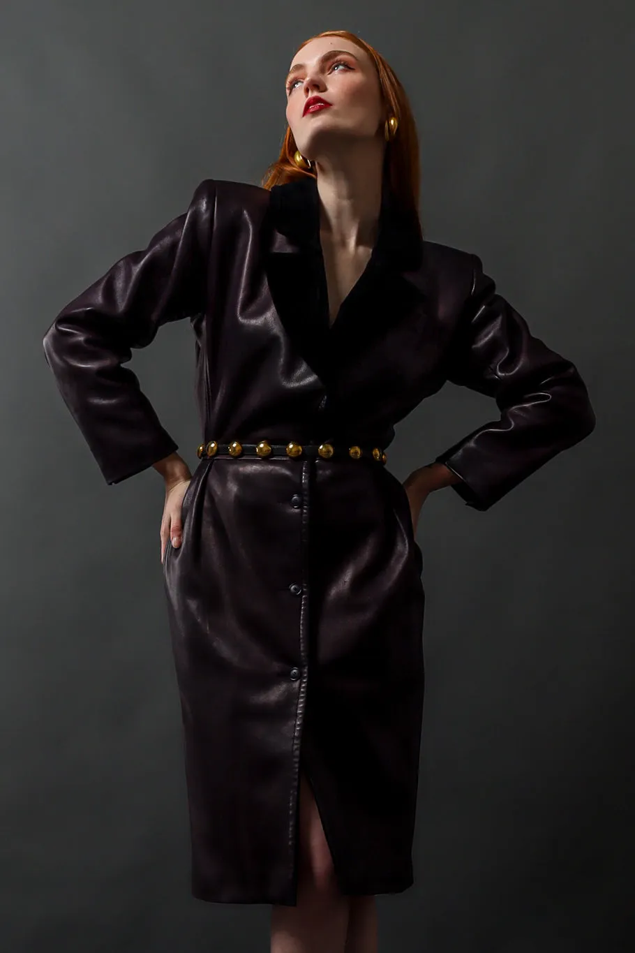 Circular Dome Leather Belt