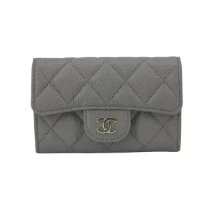 Classic Flap Card Holder in 22B Grey Caviar