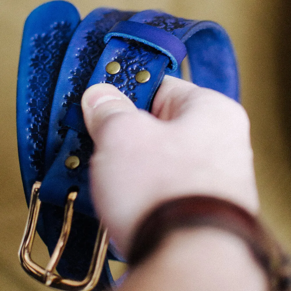 CLASSIC LEATHER BELT / BLUE