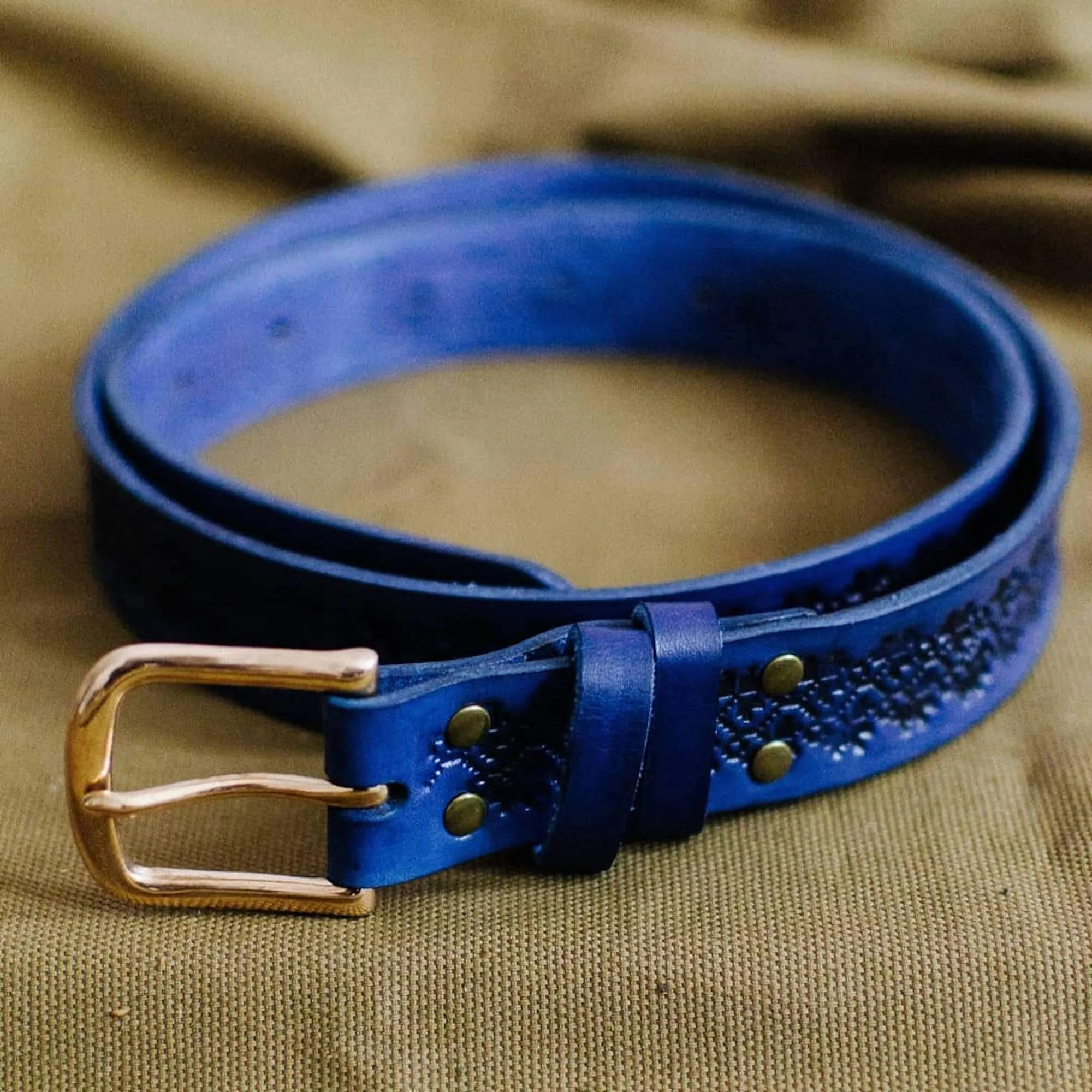 CLASSIC LEATHER BELT / BLUE