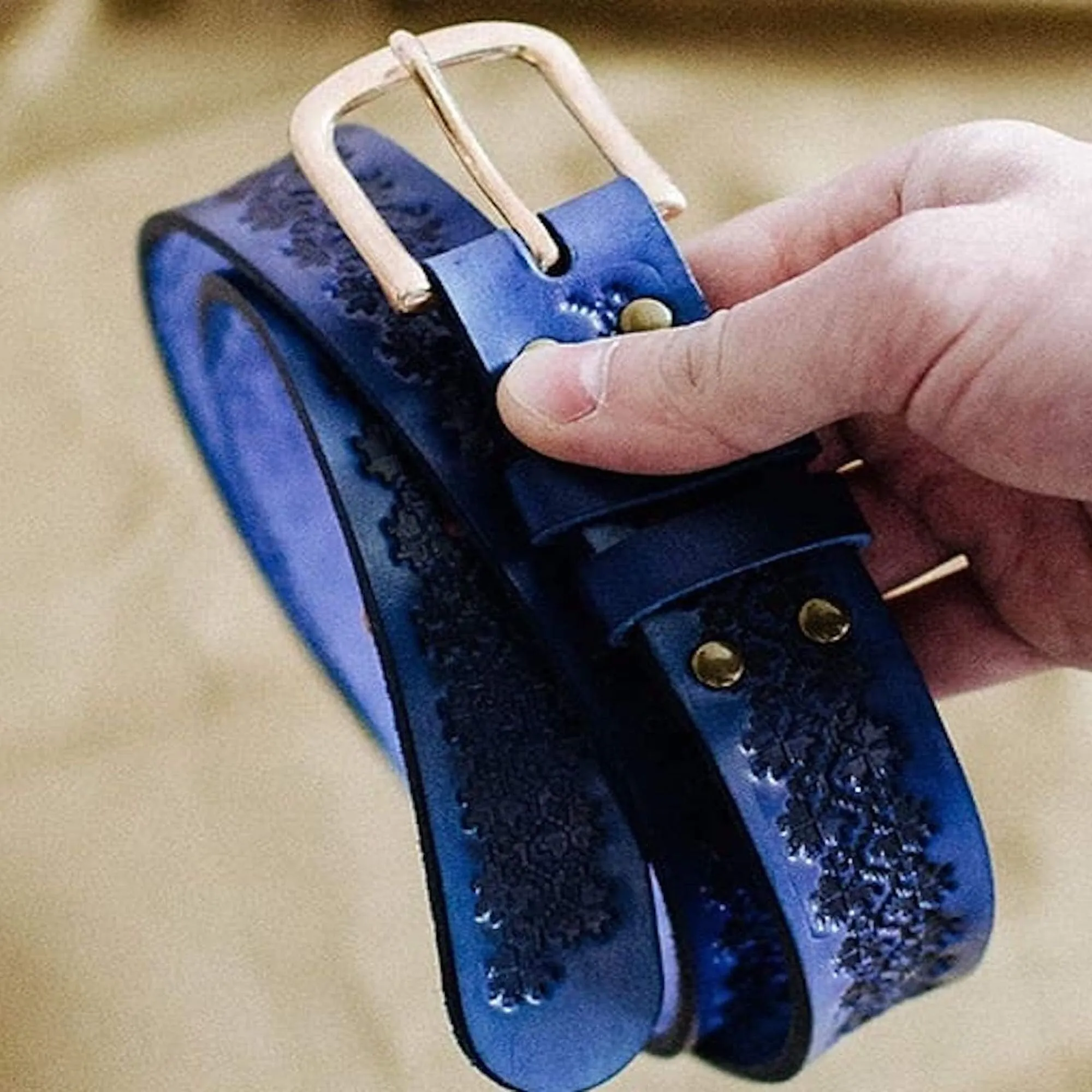 CLASSIC LEATHER BELT / BLUE