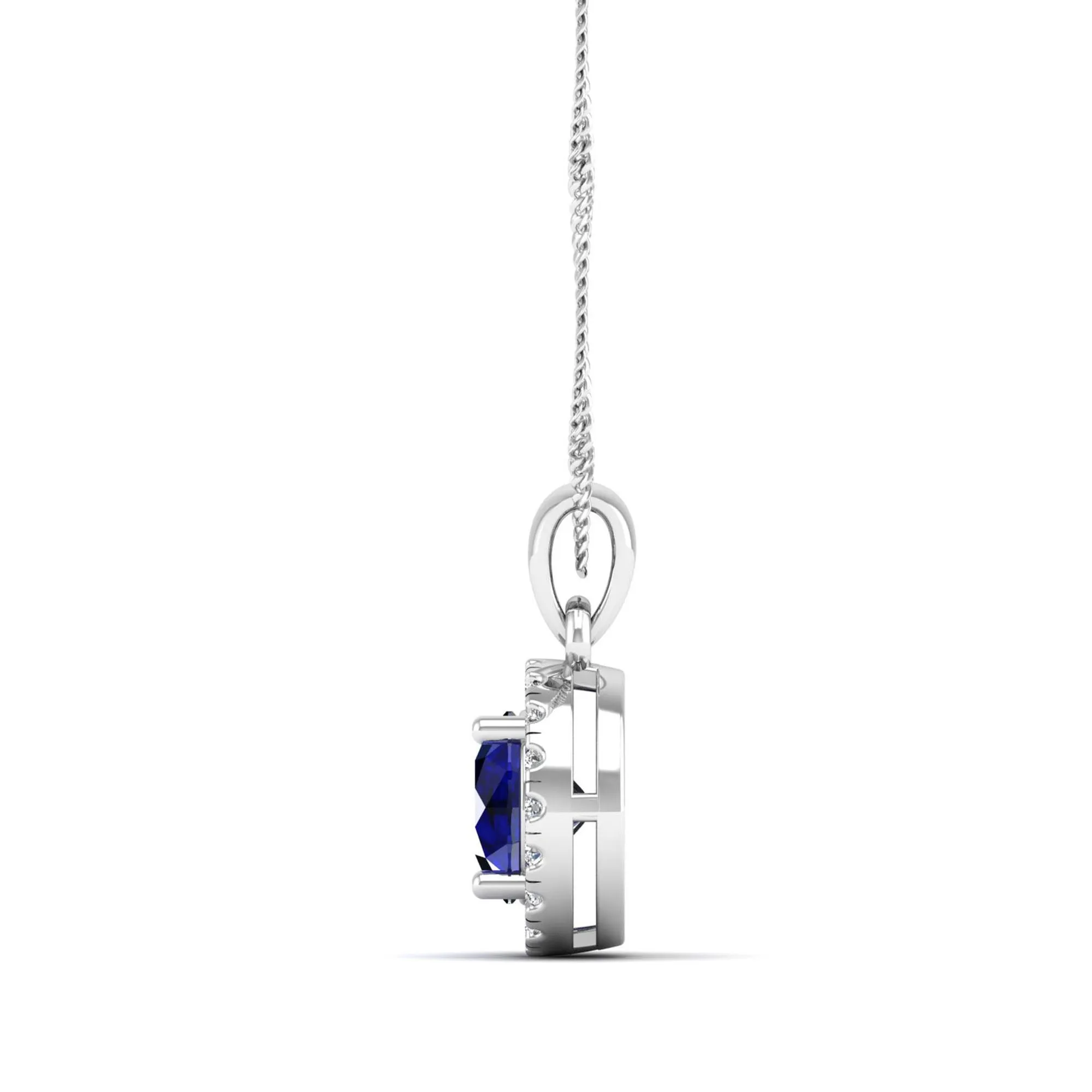 Classic Round Sapphire and Diamond Pendant