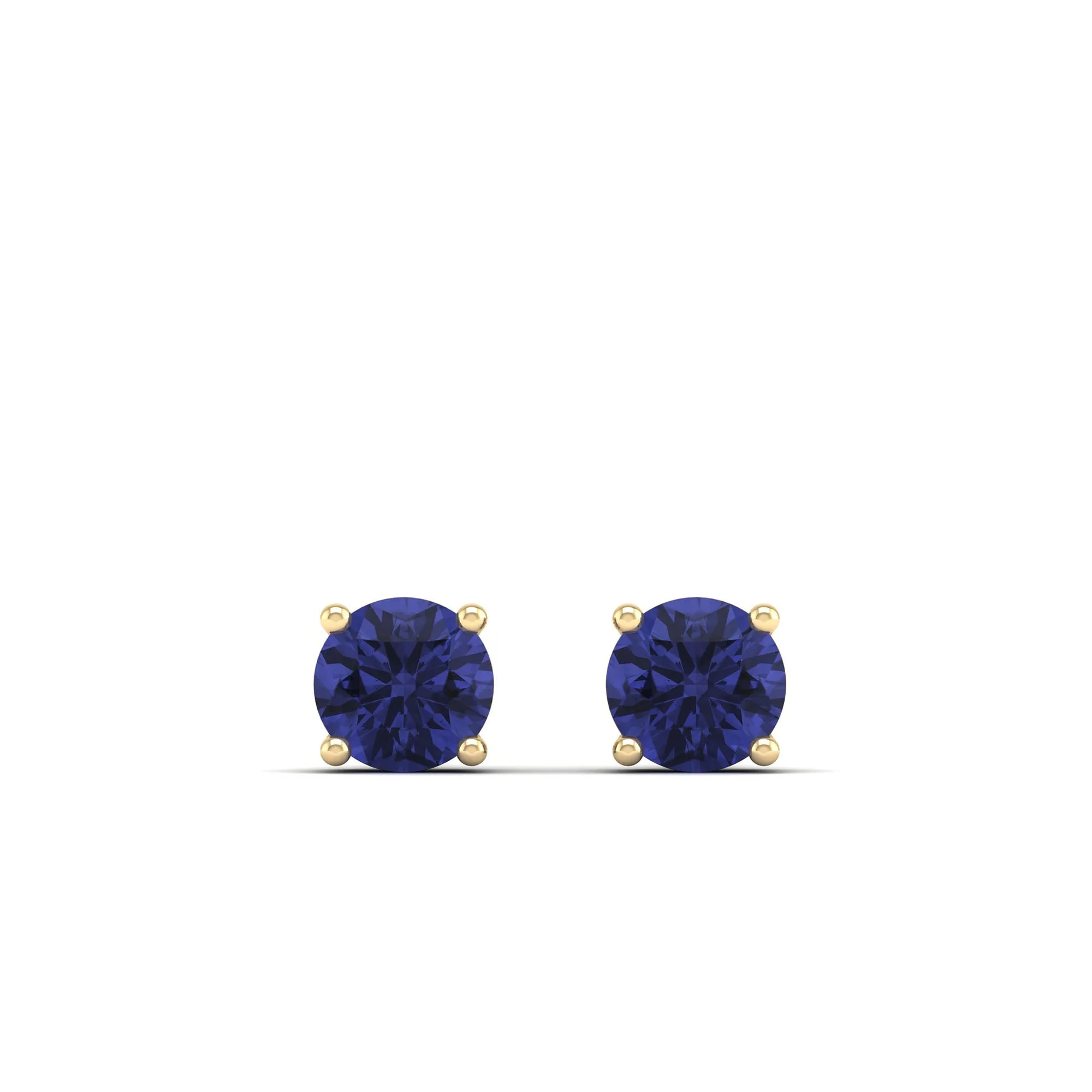 Classic Round Tanzanite Prong Stud Earrings