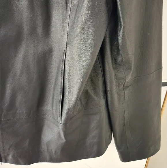 Clio Vintage 90s Black Leather Jacket Size Medium