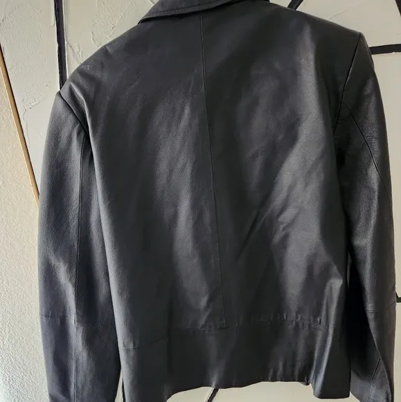 Clio Vintage 90s Black Leather Jacket Size Medium
