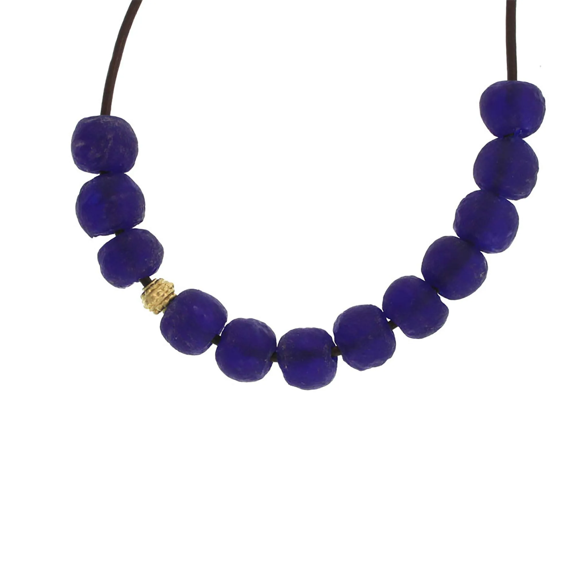Cobalt Blue Vintage Glass Necklace